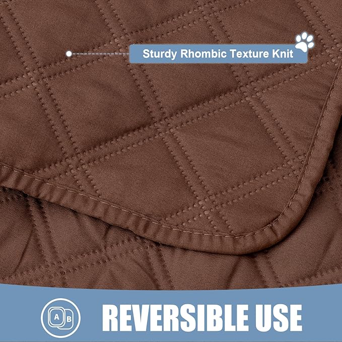 Smiry Waterproof Dog Bed Cover Pet Blanket, Soft Washable Dog Blanket for Furniture Bed Couch Sofa Reversible, Checkered (68"x82", Brown/Brown) - Image 4