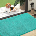 OLANLY Dog Door Mat for Muddy Paws 47x32, Absorbs Moisture and Dirt, Absorbent Non-Slip Washable Doormat, Quick Dry Chenille Mud Mat for Dogs, Entry Indoor Entryway Carpet for Inside Floor, Teal by OLANLY
