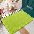 OLANLY Dog Door Mat for Muddy Paws 24x16, Absorbs Moisture and Dirt, Absorbent Non-Slip Washable Doormat, Quick Dry Chenille Mud Mat, Entry Indoor Entryway Carpet for Inside Floor, Bright Green by OLANLY