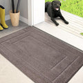 PURRUGS Dirt Trapping Door Mat 20" x 31.5", Non-Slip/Skid Machine Washable Entryway Rug, Dog Doormat, Super Absorbent Welcome Mat for Muddy Wet Shoes and Paws, Grayish Brown by PURRUGS