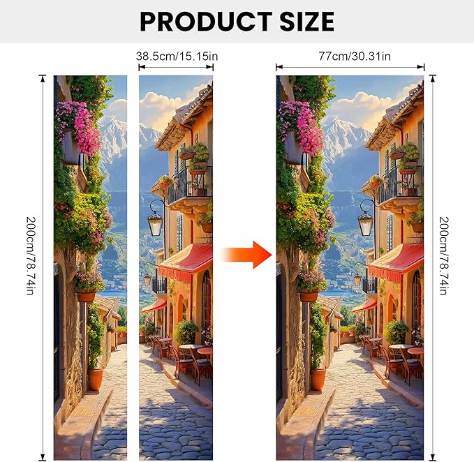 3D Door Decals Stickers, Peel Stick Wall Murals Vinyl Wallpaper Self-Adhesive Mural Door Covers Decorative for Furniture Home Decor Wrinkle-Resistant Waterproof - Image 3