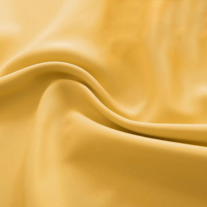 DONREN Gold Yellow Curtains for Bedroom - Blackout Thermal Insulated Curtain Panels with Rod Pocket (42 by 45 Inch,2 Panels) - Image 8