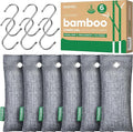 Activated Charcoal Odor Absorber,6 Pack Nature Odor Eliminator for Shoes, Bamboo Charcoal Air Purifying Bags,Shoe Deodorizer and Moisture Absorbers for Fresh Sneakers,Shoe Smell Remover by Innmily