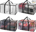 ClearSpace Heavy Duty Moving Bags or Storage Bags – Clear Storage Bins with Lids, Large Moving Boxes with Backpack Straps & Zippers – Packing Bags & Moving Supplies for College Dorm- 4 Pack by ClearSpace