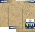 Muddy Mat® Pack of 3 Highly Absorbent Microfiber Dog Door Mat and Pet Rug, Non Slip Thick Washable Area Mat Soft Chenille for Kitchen Bathroom Bedroom and Outdoor - Beige Small, Medium & Large by MuddyMat%C2%AE
