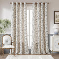 jinchan Floral Linen Curtains for Living Room 96 Inch Length Butterfly Curtain Black Floral Curtains French Country Farmhouse Curtain Flower Patterned Drapes Window Treatment Set 2 Panels by JINCHAN