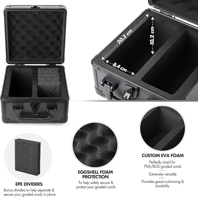 FunGuys Graded Card Storage Box, Trading Card Case for PSA Graded Pokemon Cards, Sports Card Storage Boxes, PSA Card Case Holder, Baseball Slab Case for Trading Cards, BGS - Image 4