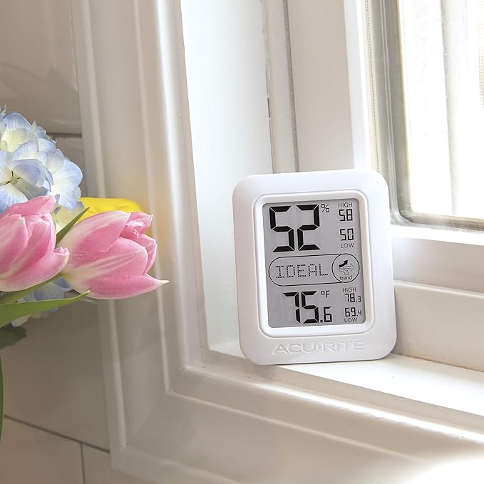 AcuRite Indoor Digital Thermometer & Hygrometer with Temperature and Humidity Gauge and Comfort Levels (01131M) , White - Image 5