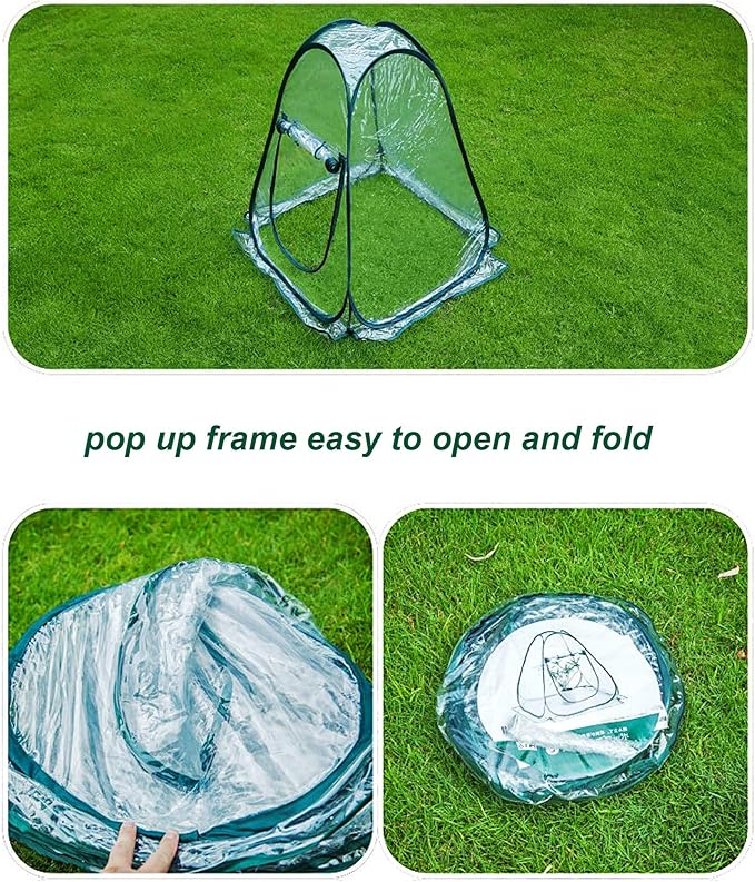porayhut Pop Up Greenhouse Cover Flower House Mini Gardening Plant Flower Sunshine Room Room,Backyard PVC Greenhouse Cover for Cold Frost Protector Gardening Plants - Image 6