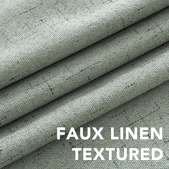 H.VERSAILTEX 100% Blackout Curtains for Bedroom Thermal Insulated Linen Textured Curtains Heat and Full Light Blocking Drapes Living Room Curtains 2 Panel Sets, 52x96 - Inch, Green Bay - Image 4