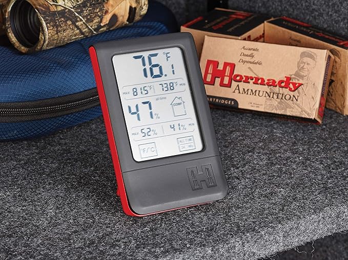 Hornady Digital Hygrometer, 95909 - Indoor Temperature and Humidity Monitor with Touchscreen LCD Display - Ideal Room Thermometer Hygrometer for Gun Safes & Cabinets, Closets, Workbench & More - Image 2