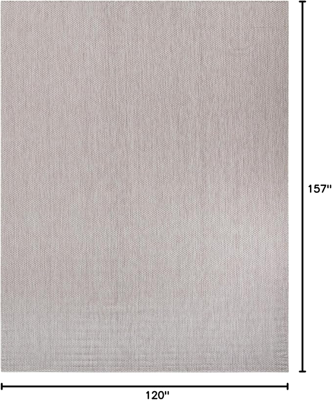 Unique Loom Outdoor Solid Collection Area Rug (10' x 13' 1" Rectangle Beige/Ivory) - Image 2