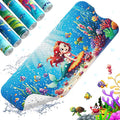 XIYUNTE Baby Bath Mat for Tub Non Slip Kids Bath Mat - 40''x16'' Extra Long Cartoon Bathtub Mat Non Slip Kids Shower Mat Eco-Friendly Toddler Bath Mats with Suction Cups, Machine Washable, Mermaid by XIYUNTE