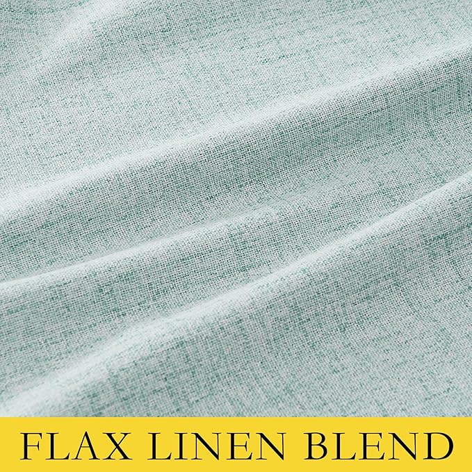 NICETOWN 100% Absolutely Blackout Linen Curtains with Thermal Insulated Liner, Seafoam Green, 62" Wide, 108" Length Energy Saving Curtains for Living Room 2 Panels Set, Vertical Blinds - Image 9