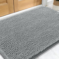 OLANLY Dog Door Mat for Muddy Paws 34x21, Absorbs Moisture and Dirt, Absorbent Non-Slip Washable Doormat, Quick Dry Chenille Mud Mat for Dogs, Entry Indoor Entryway Carpet for Inside Floor, Grey by OLANLY