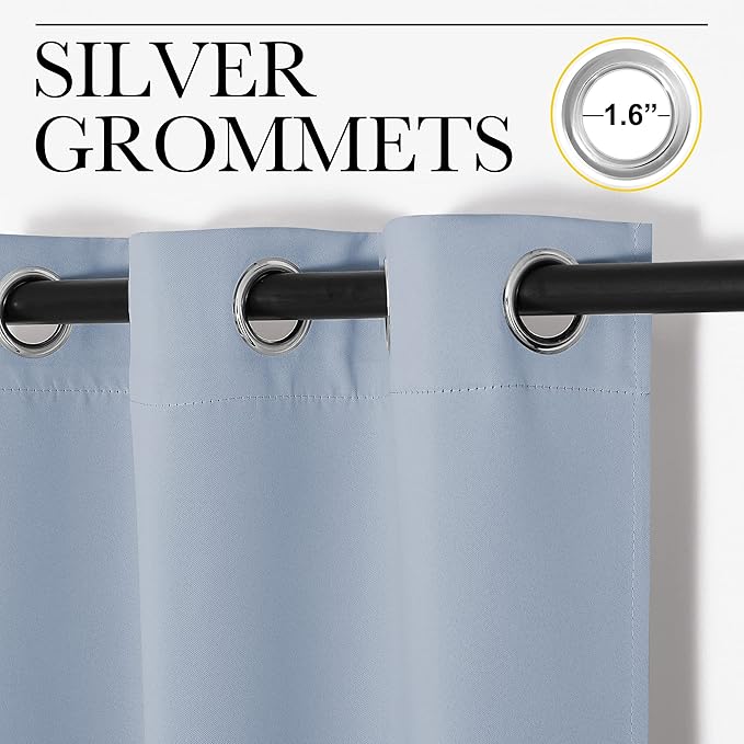 NICETOWN Bedroom Window Blackout Curtain Panel, Vintage Blue, 1 Panel, 70 x 63 inch, Thermal Insulated Blackout Drape/Drapery for Loft, Guestroom - Image 2