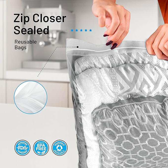 4 Count - Large Storage Bags With Zipper Top, 10 Gallon Size 24" x 24", Extra Large Plastic, For Clothes, Travel, Moving, BPA-Free, Heavy Duty 3-Mil Thick - Image 4
