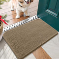 OLANLY Dog Door Mat for Muddy Paws 30x17, Absorbs Moisture and Dirt, Absorbent Non-Slip Washable Doormat, Quick Dry Chenille Mud Mat for Dogs, Entry Indoor Entryway Carpet for Inside Floor, Tan by OLANLY