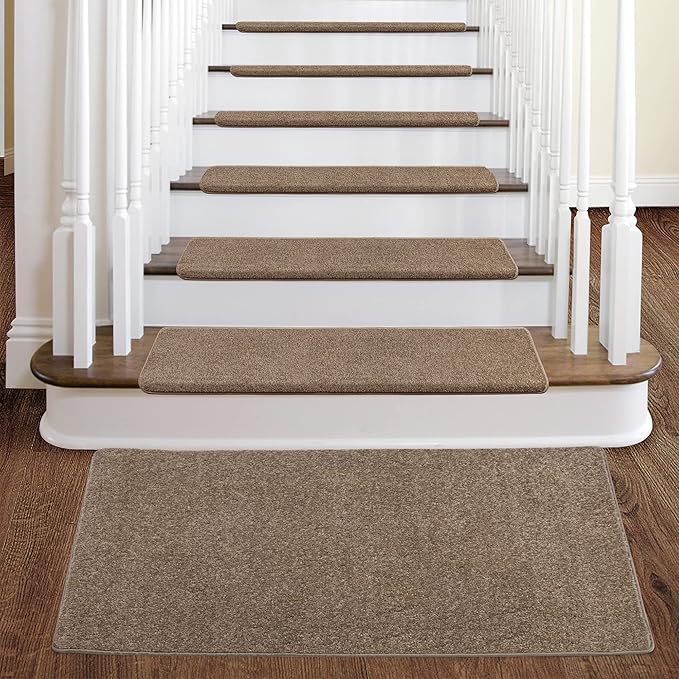 PURE ERA Carpet Stair Tread Landing Mat Tape Free Self Adhesive Non Slip Skid Resistant Indoor Doormat Area Rug Floor Mat for Kitchen Bathroom Workstations Washable 2' X 3' (Camel Brown) - Image 2