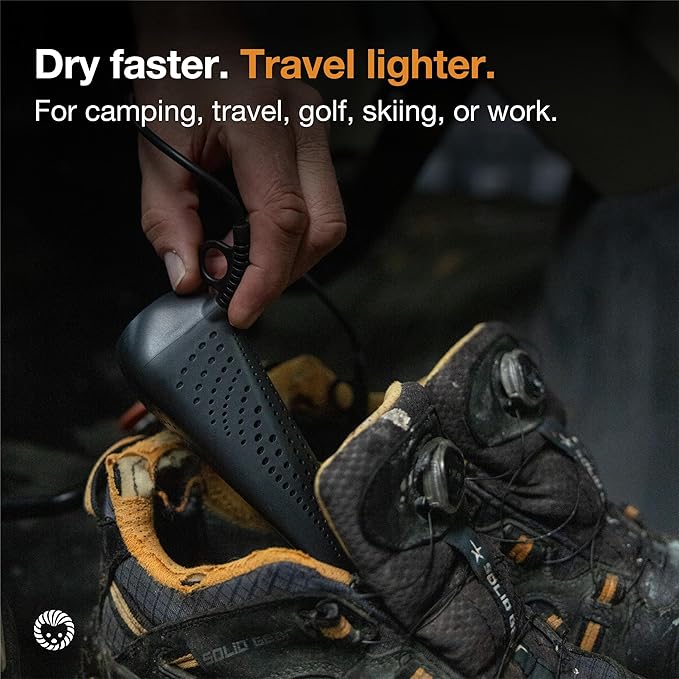 Hedgehog DRIVE Portable Shoe Dryer – Boot Dryer for Work Boots with Dual 12V AC/DC Power – Compact Glove Dryer, 80W Heat, Fast Drying in 15 Minutes, Lightweight Travel Gear Dryers - Image 3