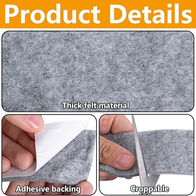 moonoom 2 Roll 16.4 Ft x 2'' Window Condensation Absorber Strip, Thick Window Moisture Absorbent Tape, Reusable Condensation Prevention Felt Strip for Absorbing Water and Keeping Dry - Image 3