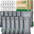 Activated Charcoal Odor Absorber,Large 12 Pack w Hooks Nature Odor Eliminator for Strong Odor, Bamboo Charcoal Air Purifying Bags,Moisture Absorbers for Fresh Home Car Closet Pet,Smoke Room Deodorizer by Innmily