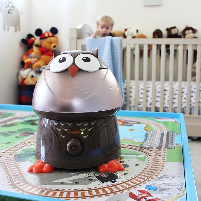 Crane Animal Humidifier for Bedroom, Ultrasonic Cool Mist for Baby Nursery, Adjustable Settings, Auto Shut-Off, Owl - Image 3