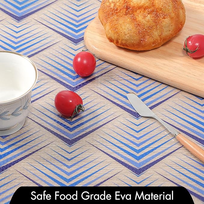Cooyes Shelf Liner for Kitchen Cabinets – Non-Adhesive Waterproof Drawer Liner – Durable EVA Material Easy-to-Cut Shelf Paper for Refrigerator, Cupboard, Dresser with Modern Pattern - Image 6