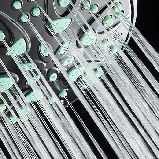 AquaDance Antimicrobial – Anti-Clog High-Pressure 6-Setting Shower Head with Microban Nozzle Protection from Growth of Mold, Mildew & Bacteria for Stronger Shower! 4" Coral Green - Image 8