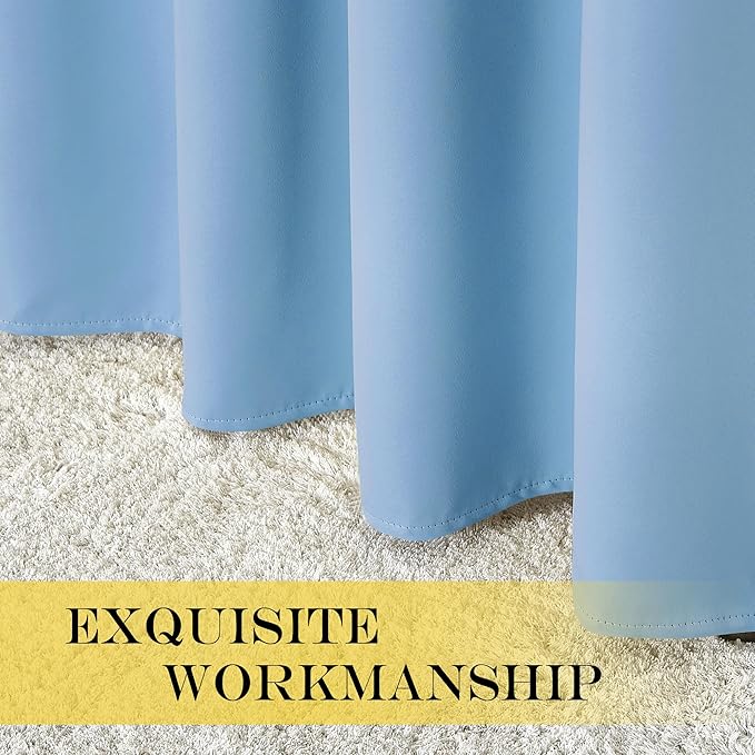 NICETOWN Blue Room Divider Curtains 100 inches Wide Curtains, Grommet Thermal Insulated Blackout Window Treatment Room Darkening for Sliding Glass Door Bedroom, 1 Panel, W100 x L84 - Image 6