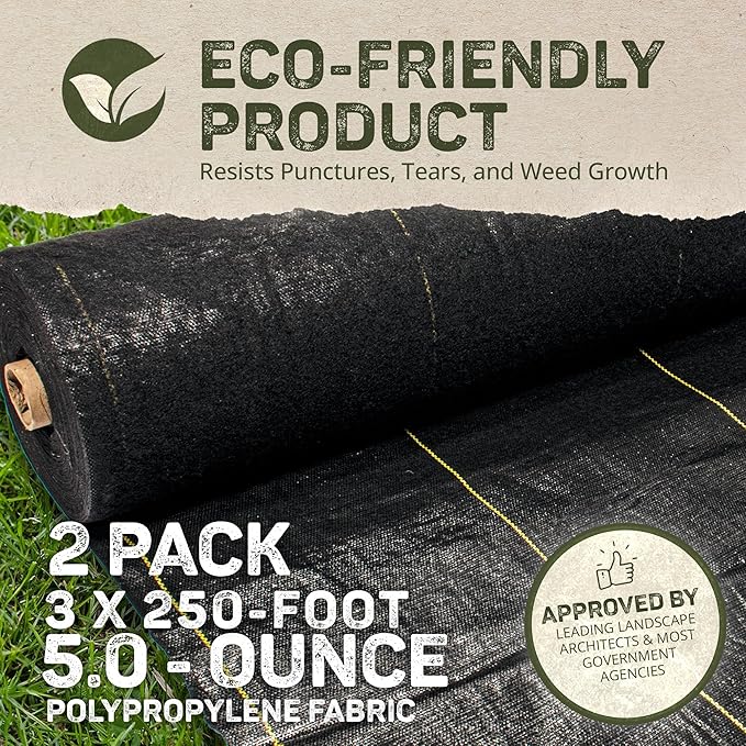 Dewitt 3 x 250 Feet Commercial and Home Garden Landscape Weed Block Barrier, Ideal as Fabric for Yards, Grounding Sheets, Fake Rock, or Floor Mat - Image 3
