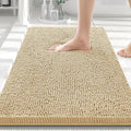 Smiry Luxury Chenille Bathroom Rugs 30x20, Extra Soft and Absorbent Shaggy Bath Mat, Machine Washable, Non-Slip Plush Carpet Runner for Tub, Shower, and Floor, Home Decor Accessories, Beige by Smiry