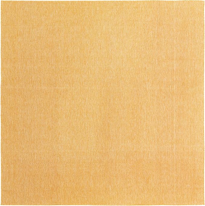 Unique Loom Collection Casual Transitional Solid Heathered Indoor/Outdoor Flatweave Area Rug (10' 8" Square, Corn Harvest Yellow) - Image 2