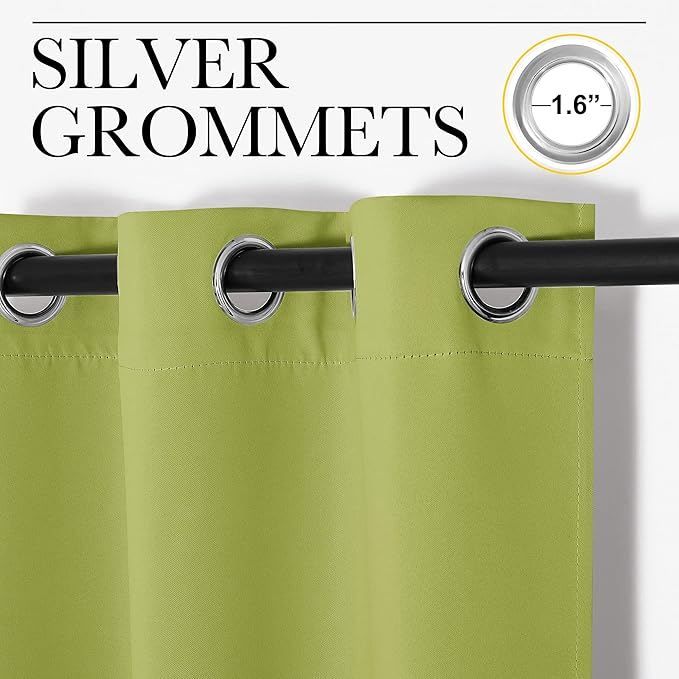 NICETOWN Bedroom Blackout Curtain Panel, 1 Panel, 70 x 84 inch, Fresh Green, Privacy Window Thermal Insulated Blackout Drape/Drapery for Loft, Guestroom - Image 2