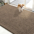 OLANLY Dog Door Mat for Muddy Paws 50x30, Absorbs Moisture and Dirt, Absorbent Non-Slip Washable Doormat, Quick Dry Chenille Mud Mat for Dogs, Entry Indoor Entryway Carpet for Inside Floor, Tan by OLANLY