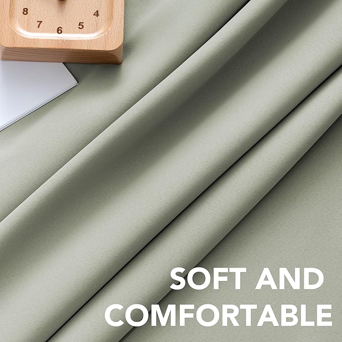H.VERSAILTEX Blackout Curtains Thermal Insulated Window Treatment Panels Room Darkening Blackout Drapes for Living Room Back Tab/Rod Pocket Bedroom Draperies, 52 x 84 Inch, Light Sage, 2 Panels - Image 5