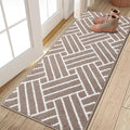 OLANLY Runner Indoor Door Mat, 47x23 Inch, Dirt Resistant and Absorbent, Non-Slip Rubber Backing Floor Mats, Easy Clean Low-Profile Doormat for Entryway, Front Door, and Inside Entrance, Brown by OLANLY