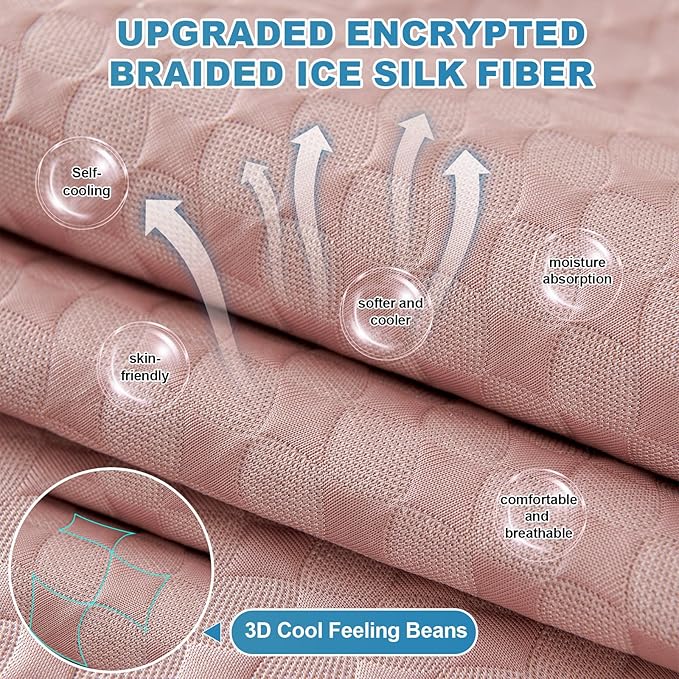 OTOB Cooling Dog Couch Cover Ice Silk Fiber, Washable & Non Slip Sofa Slipcovers Protector Mat, Soft Couch Cover Cooling Mat, Durable Pet Friendly Furniture Covers(Pink, 43"*94") - Image 3