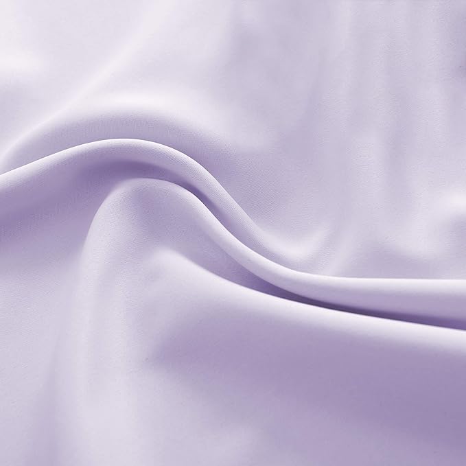 DONREN Violet Light Purple Curtains Room Darkening for Bedroom - Rod Pocket Blackout Solid Curtains for Dining Room(42 W x 72 L 2 Panels) - Image 8