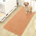 OLANLY Dog Door Mat for Muddy Paws 47x24, Absorbs Moisture and Dirt, Absorbent Non-Slip Washable Doormat, Quick Dry Chenille Mud Mat for Dogs, Entry Indoor Entryway Carpet for Inside Floor, Orange by OLANLY