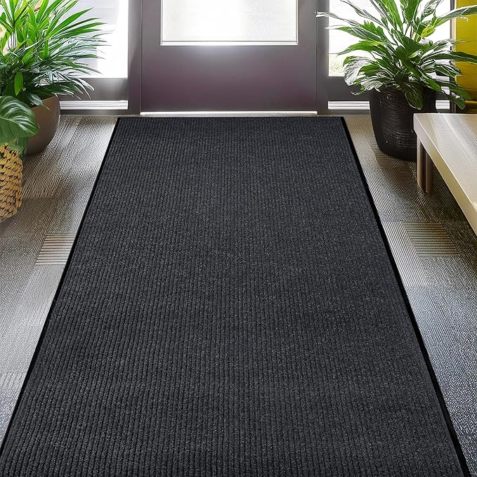 Durable Rubber Door Mat - Heavy Duty, Indoor/Outdoor, Easy Clean, Waterproof, Low-Profile Mat for Entry, Patio, Garage - Stylish (Charcoal, 2' x 3') - Image 4