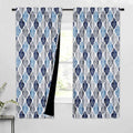 Beauoop 100% Blackout Curtains 63 Inches Long 2 Panels for Bedroom Living Room Blue Grey Moroccan Geo Room Darkening Thermal Insulated Soundproof Rod Pocket Back Tab Window Treatments Drapes, 50x63 by Beauoop