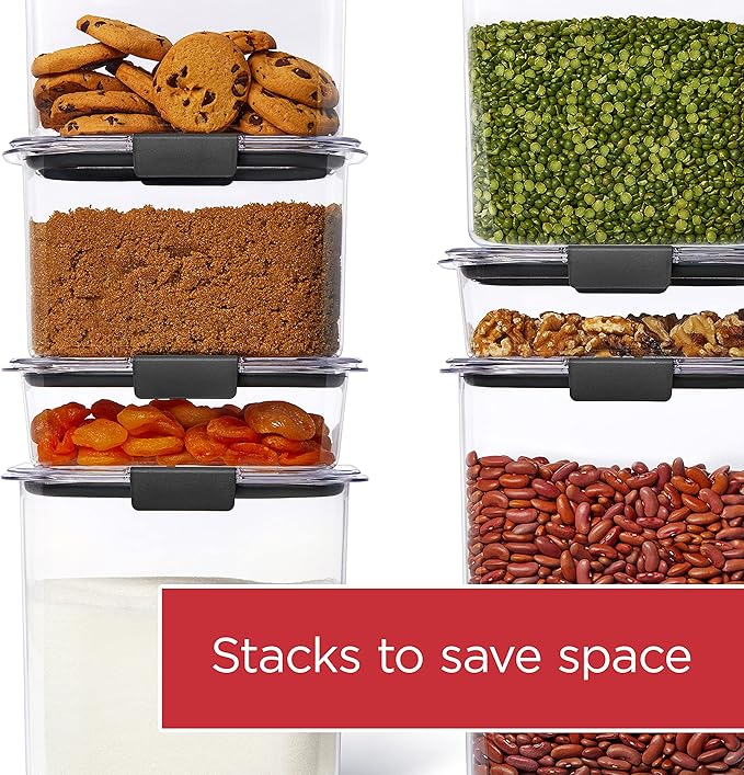 Rubbermaid Brilliance Pantry Food Storage Containers, Set of 4 (8 Pieces), BPA-Free, Clear, Airtight - Image 5