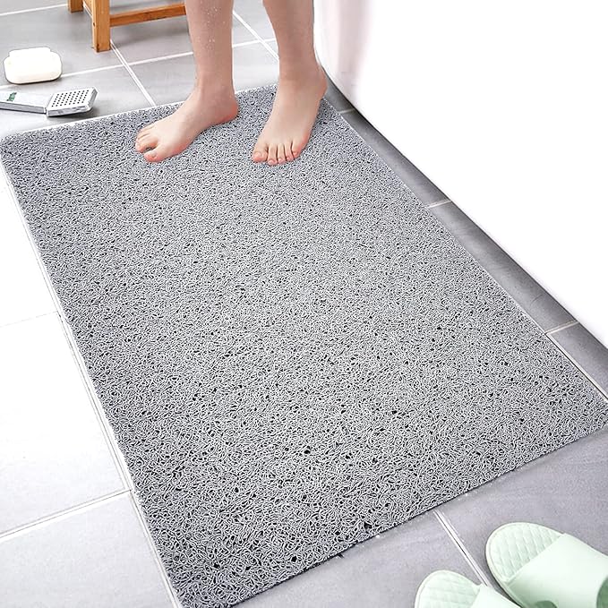 Shower Mats Non Slip for Elderly, 16x24’Lager Loofah Shower Mat, Loofah Bath Mats for Shower for Elderly-Grey by NQWei