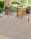 Unique Loom Collection Casual Transitional Solid Heathered Indoor/Outdoor Flatweave Area Rug (13' Square, Beige/Ivory) by UniqueLoom