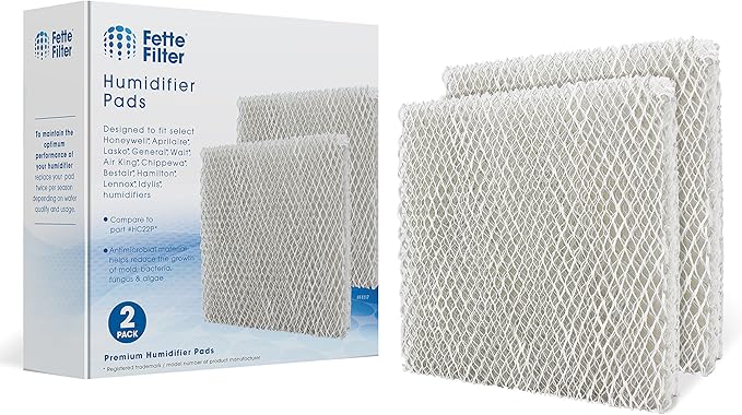 Fette Filter 2 Pack Whole House Humidifier Replacement Pads Compatible with Honeywell HC22P Also Compatible with Aprilaire Water Panel 10 Models 110 220 500 550 558 Humidifier by Fette+Filter