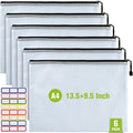 Mesh Zipper Pouch, 6PCS Waterproof Plastic Mesh ZipperBag, A4 Size Tear-Resistant Document Pouch, Extra Large Zip File Bags, for School Office Supplies Home Travel Storage(13.5×9.5 Inch) by AstenInc