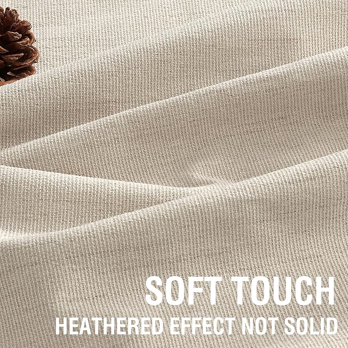 H.VERSAILTEX Chenille Linen Blackout Curtains for Bedroom Thermal Insulated Textured Linen Look Curtains with White Flocking Coating Back, 42" W x 63" L, Almond(Not Solid) - Image 5