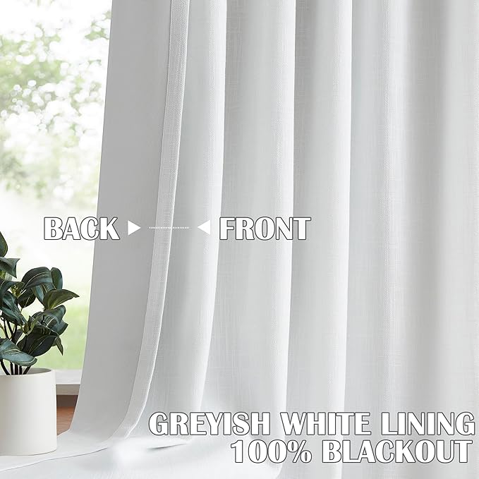 Kayne Studio White Pinch Pleated Full Blackout Curtains, Thermal Insulated Soundproof Back Tab Room Darkening Drapes, 90 Inch Window Curtain Panels withHooks for Living Room/Bedroom(2 Panels, 40"x90") - Image 2