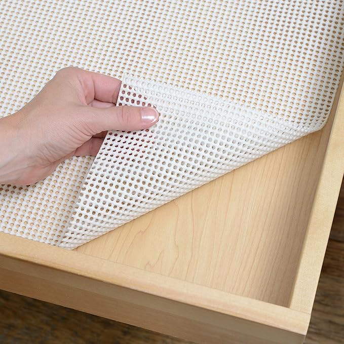 Con-Tact Brand Grip Premium Shelf Liner, Thick and Non-Adhesive Drawer Liner, Multi-Purpose and Easy to Use, 12" x 4', White, Pack of 1 - Image 4
